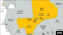 馬里及主要城鎮位置圖