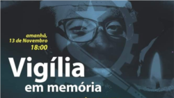 Cartaz de vigília a favor de Inocêncio Alberto de Matos, manifestante morto em Luanda Angola, 11 novembrom 2020