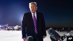 Presidente Donald Trump fala a jornalistas após a morte da juiza Ruth Bader Ginsburg 