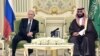 Russian President Vladimir Putin and Saudi Arabia's Crown Prince Mohammed bin Salman attend a meeting in Riyadh, Saudi Arabia, Oct. 14, 2019. 