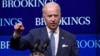 U.S. Vice President Joe Biden, speaking about the conflict in Ukraine at the Brookings Institution in Washington, says “Russia is taking steps to undermine its European neighbors and strengthen its hegemonic position,” May 27, 2015.