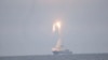 A Tsirkon hypersonic cruise missile is launched from the Russian guided missile frigate Admiral Gorshkov during a test in the White Sea, in this still image taken from video released Oct. 7, 2020. (Russian Defense Ministry/handout via Reuters)