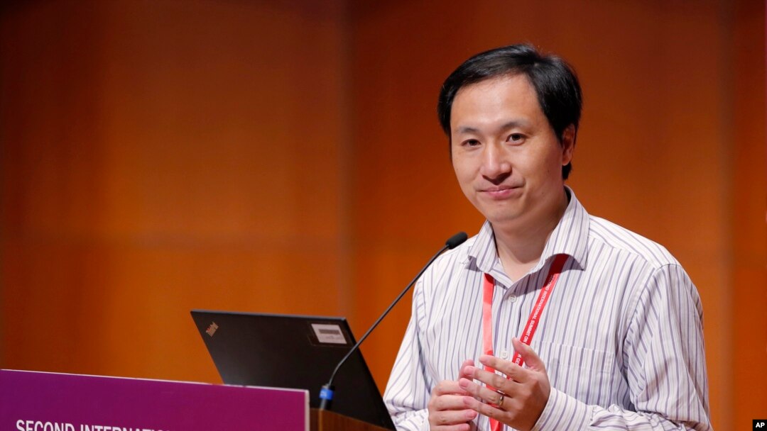 He Jiankui, a Chinese researcher, speaks during the Human Genome Editing Conference in Hong Kong, Nov. 28, 2018.
