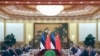 2018年9月18日，中國國家主席習近平(左二)在人民大會堂會見愛沙尼亞總統卡留萊德(右四)。