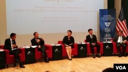 17일 서울 아산정책연구원에서 '한반도 평화 전망과 한미동맹 진단'을 주제로 한 전문가 좌담회가 열렸다. 왼쪽부터 조나단 정 월스트리트저널 서울 지부장, 천영우 전 청와대 외교안보수석, 진 리 우드로윌슨 센터 한국 프로그램 국장, 신범철 아산정책연구원, 조셉 윤 전 국무부 대북정책 특별대표.
