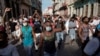People shout slogans against the government during a protest in Havana, Cuba July 11, 2021. 