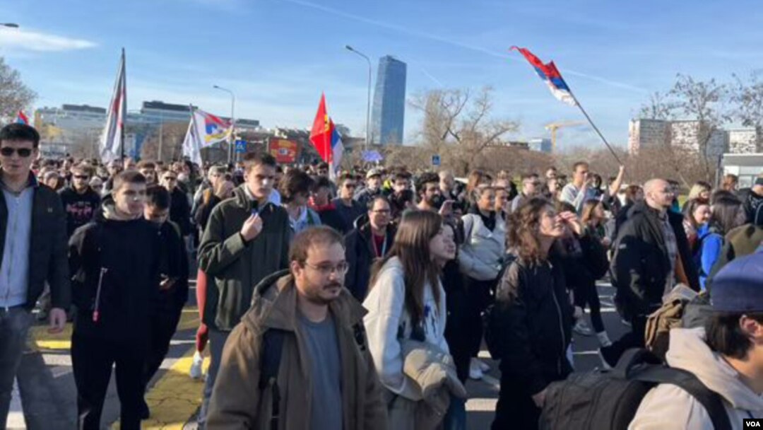 Protesta e studentëve në Serbi