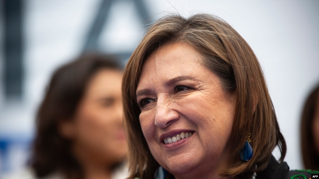 La senadora mexicana por el partido Frente Amplio por México party, Xóchitl Gálvez, durante una conferencia de prensa el 29 de agosto de 2023.