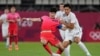 2020 도쿄올림픽에 출전한 한국 축구대표팀과 뉴질랜드 대표팀이 22일 가시마 축구경기장에서 대결하고 있다. 