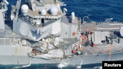 美軍“菲茲傑拉德”號導彈驅逐艦2017年6月17日和一艘掛菲律賓國旗的商船在日本沿海相撞