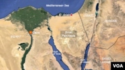 Map of Egypt's Sinai Peninsula