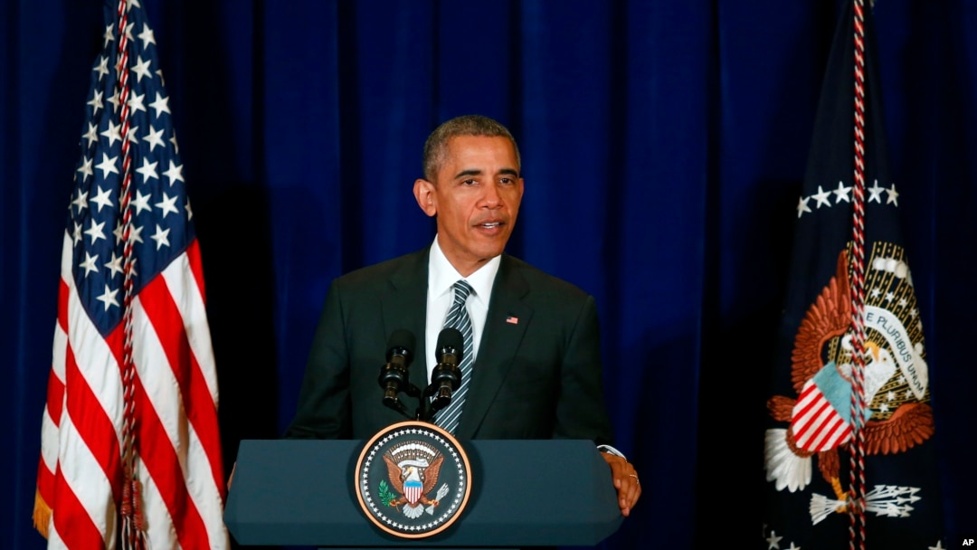U.S. President Barack Obama speaks during a press conference in Kuala Lumpur, Malaysia, Nov. 22, 2015. 
