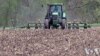 A U.S. farmer works in his field in Bloomington, Illinois.