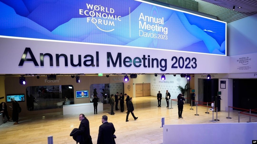 Antesala del Foro Económico Mundial de Davos en el Centro del Congreso de Davos el 16 de enero de 2023.
