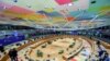 European Union leaders attend a roundtable meeting on the second day of a face-to-face EU summit in Brussels, Belgium, May 25, 2021. 