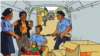 Nesta imagem de arquivo, cartaz de uma campanha contra o abuso e tráfico de menores em Moçambique