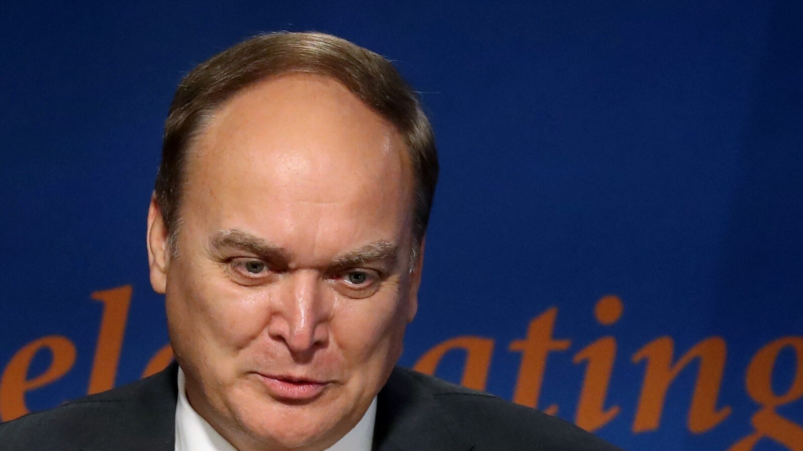 FILE - Russian Ambassador to the US Anatoly Antonov speaks in Washington, DC, in this file photo taken on Nov. 18, 2019. 