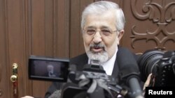 Iran's International Atomic Energy Agency (IAEA) ambassador Ali Asghar Soltanieh arrives at the Iranian Anbassy for a meeting with IAEA officials in Vienna May 14, 2012.