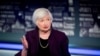 耶倫（Janet Yellen）在華盛頓演播室接受美國福克斯電視新聞採訪。（2019年8月14日）