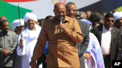 FILE - Sudan’s President Omar al-Bashir addresses supporters at a rally in Khartoum, Sudan, Jan. 9, 2019.