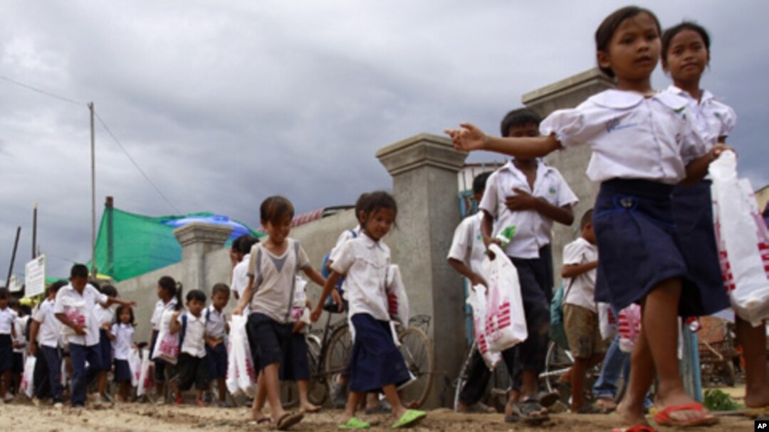 Schoolchildren in Cambodia.