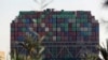 Stranded container ship Ever Given, one of the world's largest container ships, is seen after it ran aground, in the Suez Canal, Egypt, March 26, 2021.
