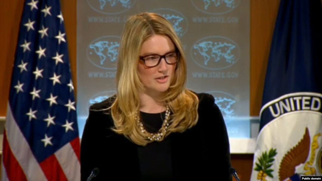 Deputy State Department Spokeswoman Marie Harf is seen at the August 28, 2013, daily briefing at the State Department in Washington, D.C.