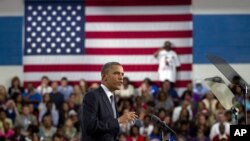 President Barack Obama speaks at Cuyahoga Community College, Thursday, June 14, 2012, in Cleveland.