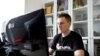 Warsaw-based Belarusian blogger Stsiapan Putsila, known under the pseudonym NEXTA, is seen during an interview with Reuters, in Warsaw, Poland, August 28, 2020.