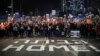 Supporters of Israeli hostages, kidnapped during the deadly Oct. 7, 2023, attack by Hamas, protest amid ongoing negotiations for a ceasefire in Gaza, in Tel Aviv, Israel, Jan. 13, 2025. 