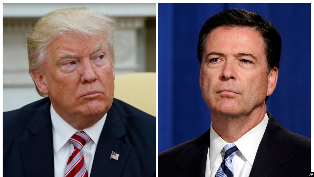 도널드 트럼프 미국 대통령(왼쪽)과 제임스 코미 전 FBI 국장.